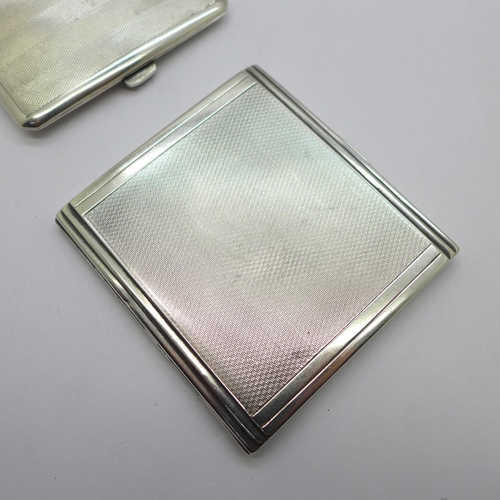 941 - Two silver cigarette cases, 187g