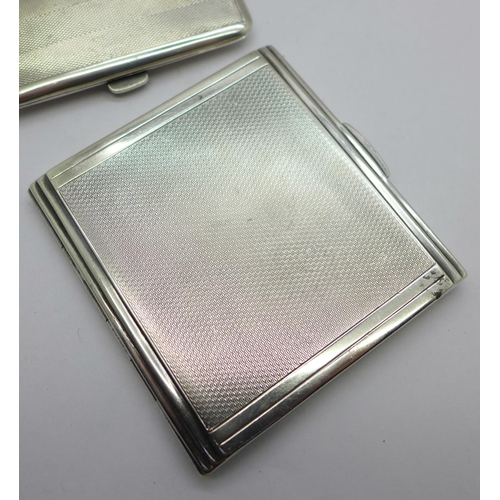 941 - Two silver cigarette cases, 187g