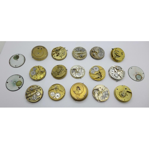 950 - Benson, Waltham and other pocket watch movements