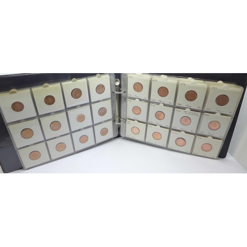 988 - A coin album of Queen Elizabeth II decimal coins from 1971 to mid 2000s in individual coin card hold... 