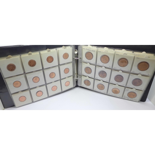 988 - A coin album of Queen Elizabeth II decimal coins from 1971 to mid 2000s in individual coin card hold... 