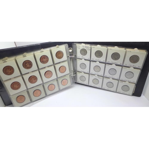 988 - A coin album of Queen Elizabeth II decimal coins from 1971 to mid 2000s in individual coin card hold... 