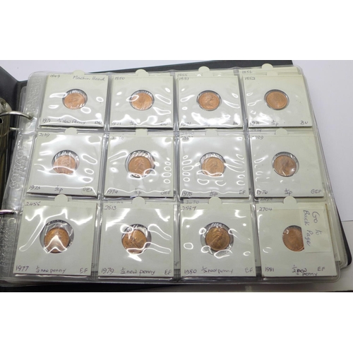 988 - A coin album of Queen Elizabeth II decimal coins from 1971 to mid 2000s in individual coin card hold... 