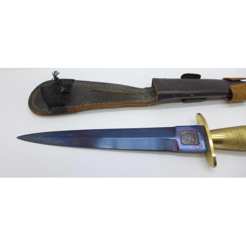 990 - A Fairbairn-Sykes commando knife, marked 'The Fighting Knife'