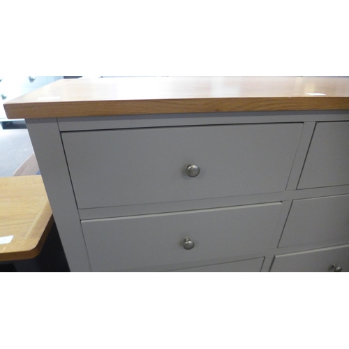 1341 - Salisbury grey painted oak six drawer chest (LP-6DC-G)  *This lot is subject to VAT Damage to left h... 