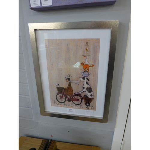 1393 - A Sam Toft framed print, Pack in a Stack, 30 x 40 cms (PPR4498111)   #