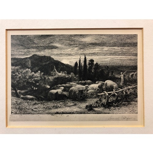 12a - Samual Palmer (1805 - 1881), The Rising Moon, etching, 14.5 x 20.5cms, framed