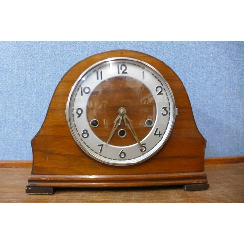 25 - A 1930's walnut mantel clock