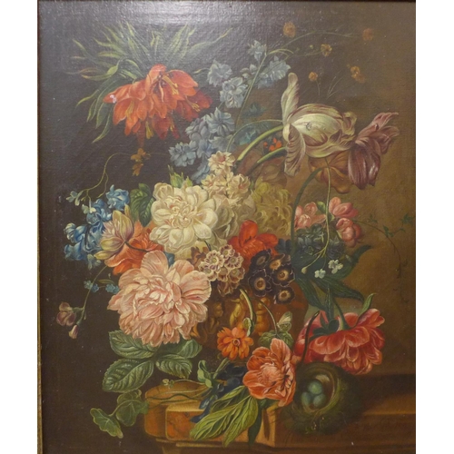 4 - J. Van Balen (20th Century Flemish), still life of flowers, oil on canvas, 59 x 49cms, framed