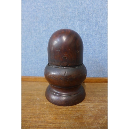 424 - A 19th Century treen acorn shaped vessel