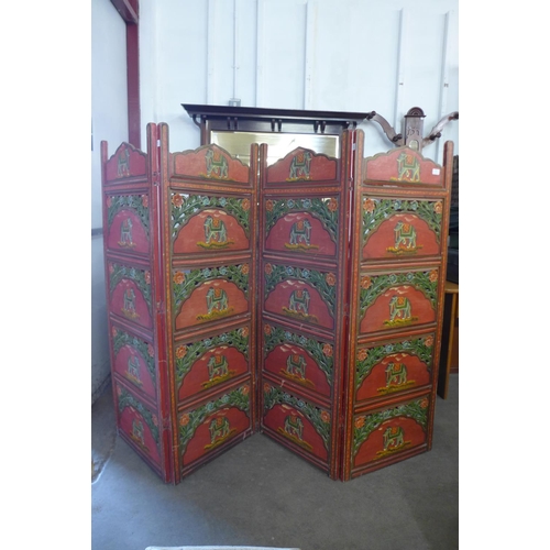 51 - An Indian painted folding screen