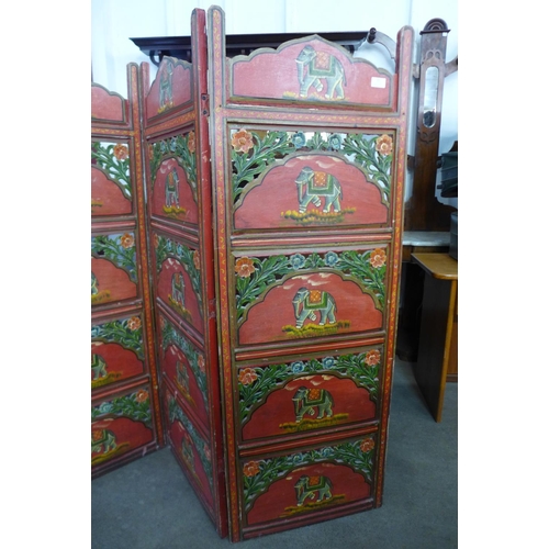 51 - An Indian painted folding screen