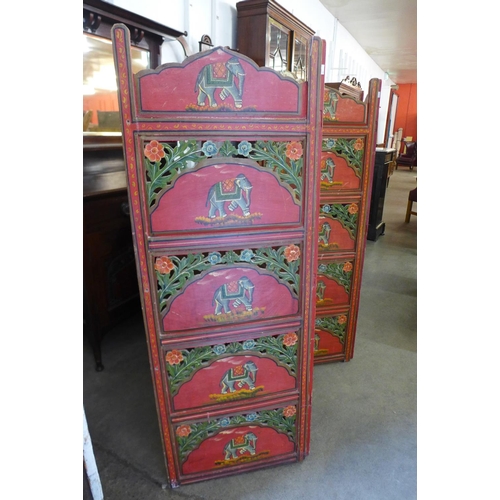 51 - An Indian painted folding screen