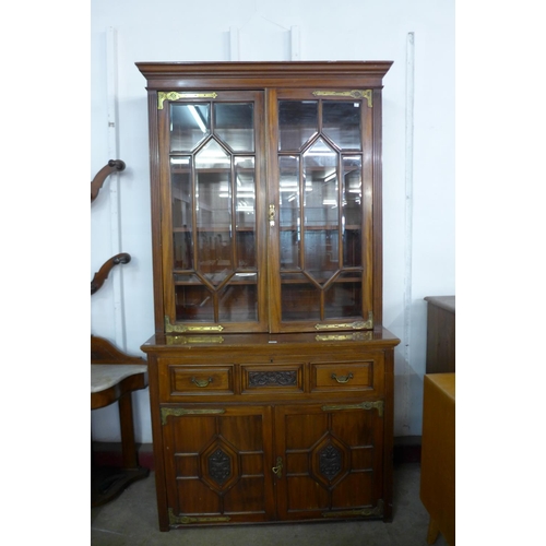 56 - A Victorian walnut secretaire bookcase