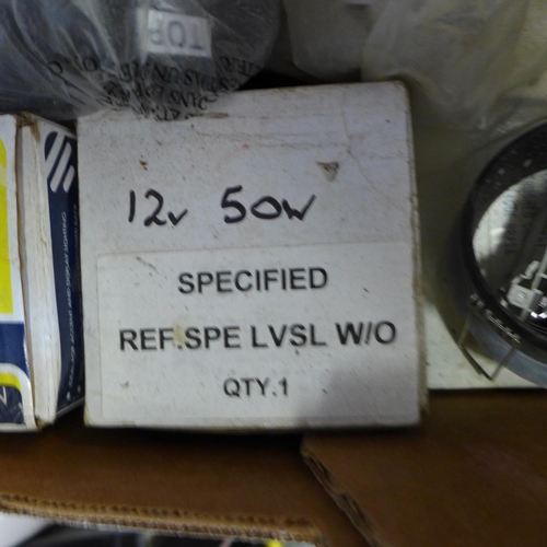 2134 - Qty. of assorted light recess fittings, boxed with approx 50 packs of cable ties