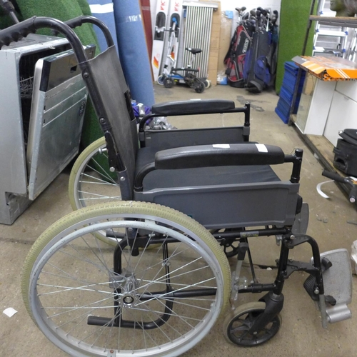 2247 - Lomax large wheel wheelchair - recently serviced - with solid tyres