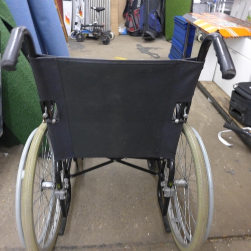 2247 - Lomax large wheel wheelchair - recently serviced - with solid tyres