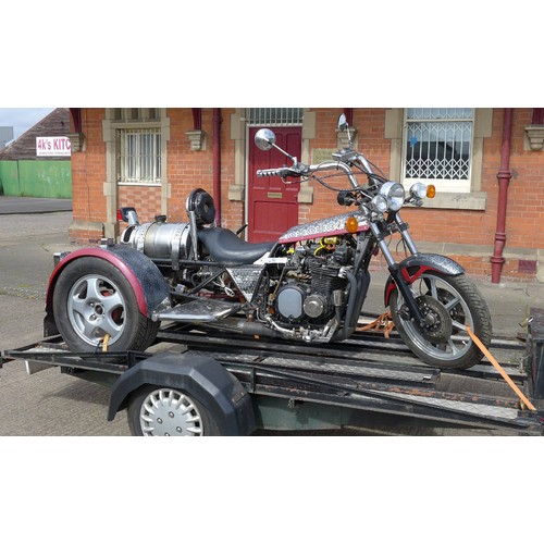 2441 - Kawasaki Z1000 Motorcycle Trike and Custom-made Trailer.  A 2006 trike conversion of a 1979 Kawasaki... 