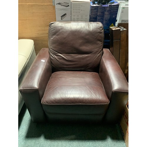 3024 - Brown leather recliner chair