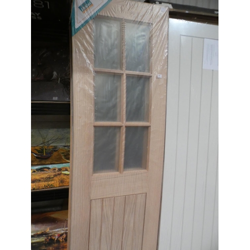 3005 - A pair of oak Thames six panel clear glazed internal doors (2040x626x40mm) * this lot is subject to ... 