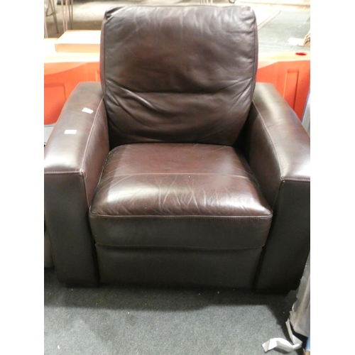 3024 - Brown leather recliner chair