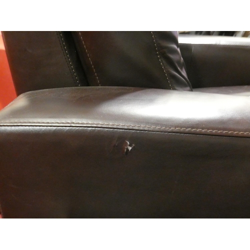 3024 - Brown leather recliner chair