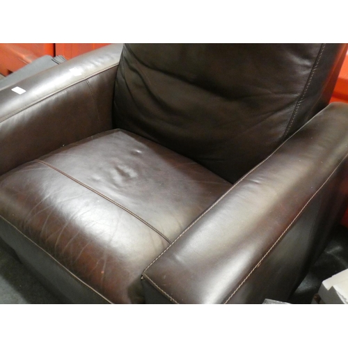 3024 - Brown leather recliner chair