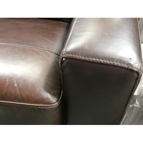 3024 - Brown leather recliner chair