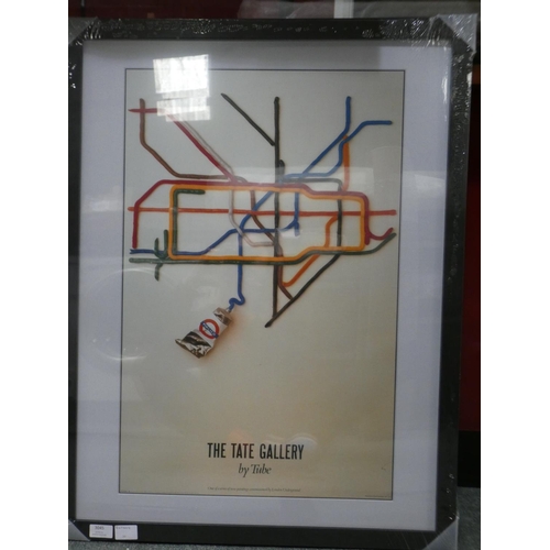 3045 - The Tate Gallery by Tube framed print (85x65cm) * this lot is subject to VAT