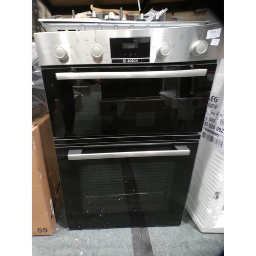 3074 - Bosch  Serie 2 Built In Double Oven H888xW594xD550, RRP £507.5 inc. VAT - model no:-MHA133BR0B * Thi... 