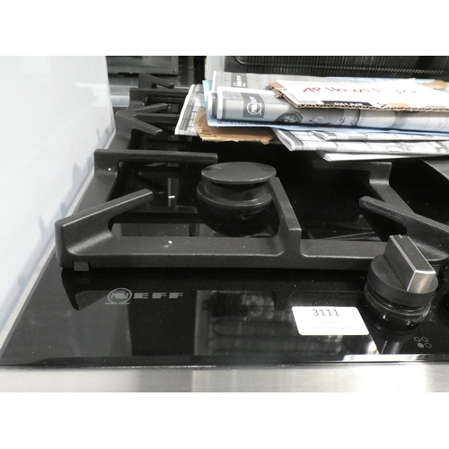 3111 - Neff  Gas 4 Burner Hob With FlameSelect-Black H45xW582xD520, RRP £625 inc. VAT - model no:-T26TA49N0... 