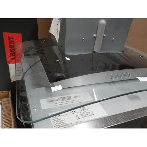 3122 - Matrix  Curved Glass Chimney Cooker Hood - Stainless Steel H731xW600xD500, RRP £115 inc. VAT - model... 