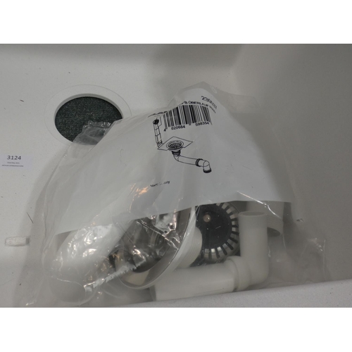 3124 - White composite sink * This lot is subject to VAT