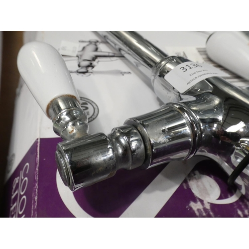 3136 - Cooke & Lewis Chrome effect Kitchen Twin lever Mixer Tap, RRP £70 inc. VAT - model no:-Unknown * Thi... 