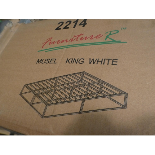 3183 - A kingsize white platform bed frame * this lot is subject to VAT