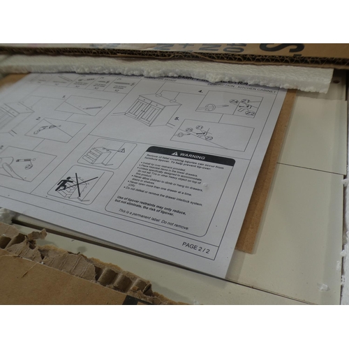 3249 - A white two door, two drawer sideboard * This lot is subject to VAT