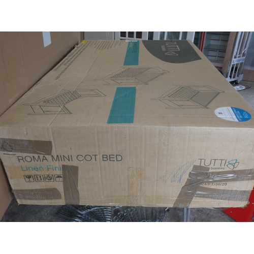 3253 - A Roma mini cot bed (linen finish) * This lot is subject to VAT