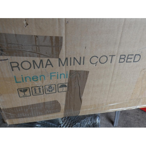 3253 - A Roma mini cot bed (linen finish) * This lot is subject to VAT