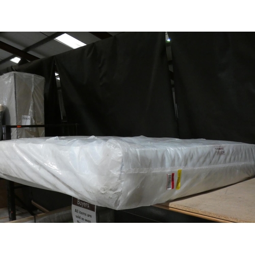 3370 - A black fabric kingsize divan bed with mattress * This lot is subject to VAT