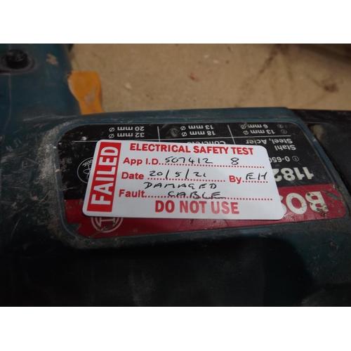 2015 - Bosch 1182.7 110v power drill - failed electrical safety test due to damaged cable - sold as scrap o... 