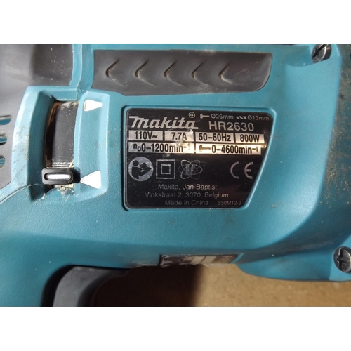 2018 - Makita 110v SDS drill (model no. HR260), cased