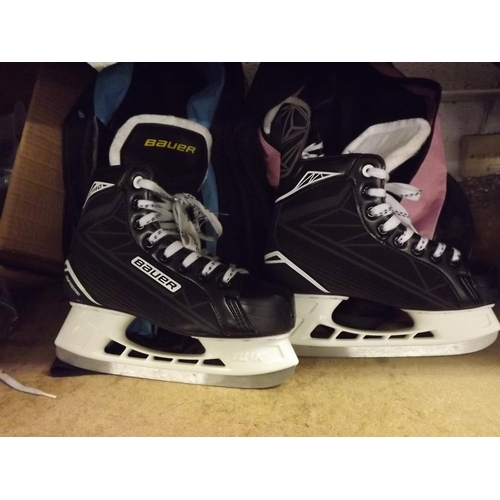 2113 - Pr. of Eden 270 figure skates with John Wilson blades & 2 prs. of Bauer ice hockey skates (both UK 5... 