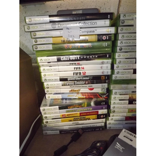 2122 - XBox 360 with 2 controllers, XBox Connect and  approx 44 assorted games - W