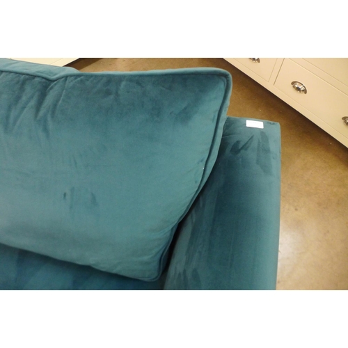 1302 - A teal blue upholstered armchair (Ex display)