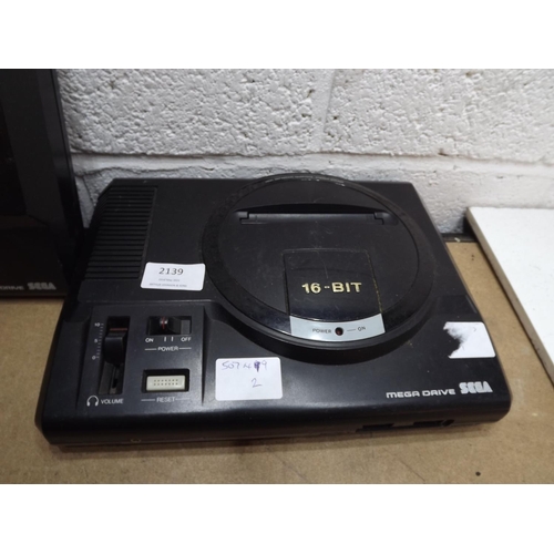 2139 - 2 Sega Mega Drive consoles & 2 controllers