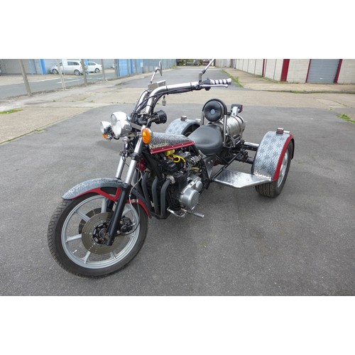 2441 - Kawasaki Z1000 Motorcycle Trike and Custom-made Trailer.  A 2006 trike conversion of a 1979 Kawasaki... 