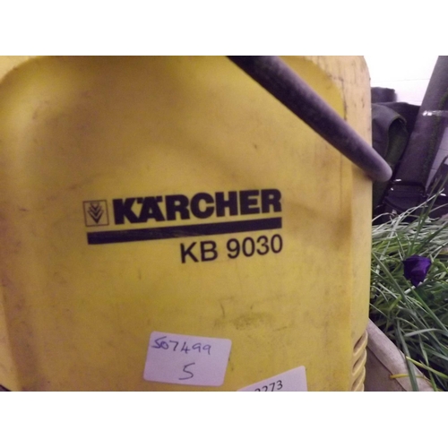 2273 - 3 Karcher pressure washers (KB9030, K2 compact, K2110) with lances & patio cleaner