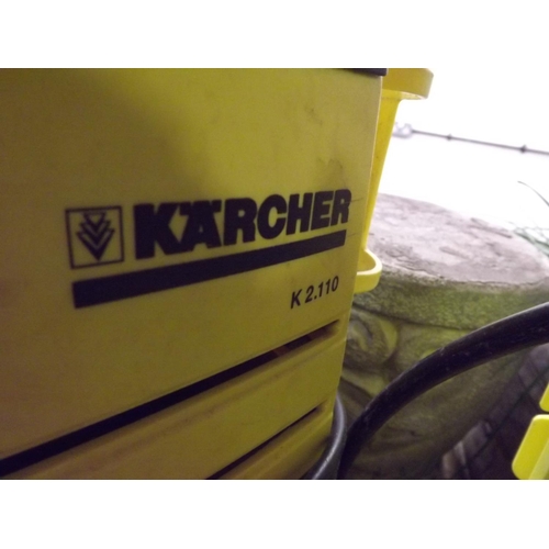 2273 - 3 Karcher pressure washers (KB9030, K2 compact, K2110) with lances & patio cleaner