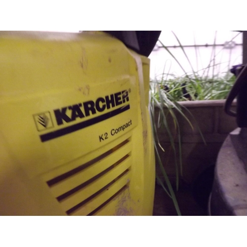 2273 - 3 Karcher pressure washers (KB9030, K2 compact, K2110) with lances & patio cleaner