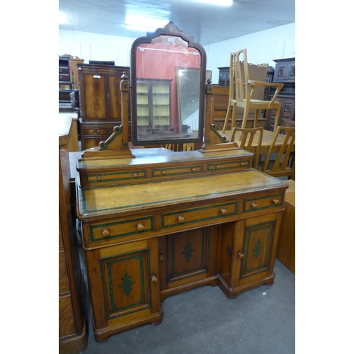 116 - A Victorian Aesthetic Movement scumbled pine dressing chest